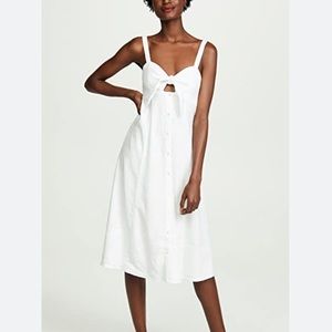 Missguided Tall White Tie Front Button Midi Dress size 2